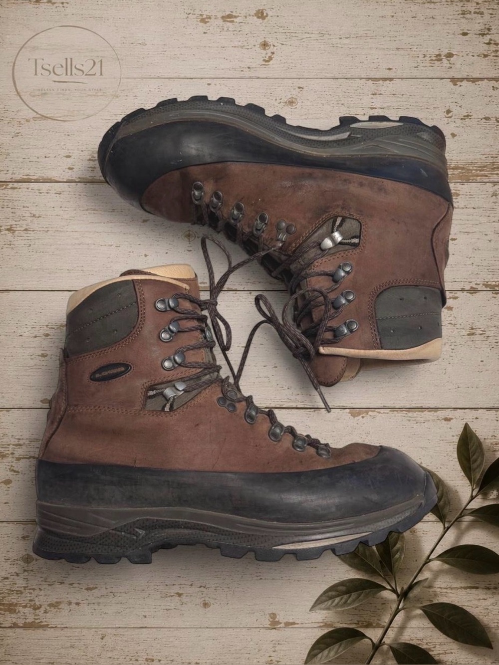 Lowa Baffin Pro Brown Leather Hiking Boots - Size 12